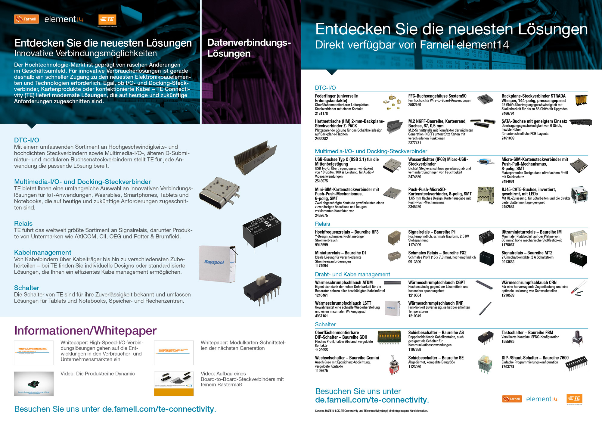TE Connectivity Data Solutions Flyer